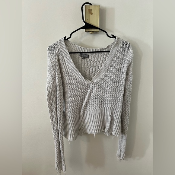 DL196 FREEMAN ALLEY V-NECK DISTRESSED KNIT PULLOVER SWEATER XS - Picture 7 of 7